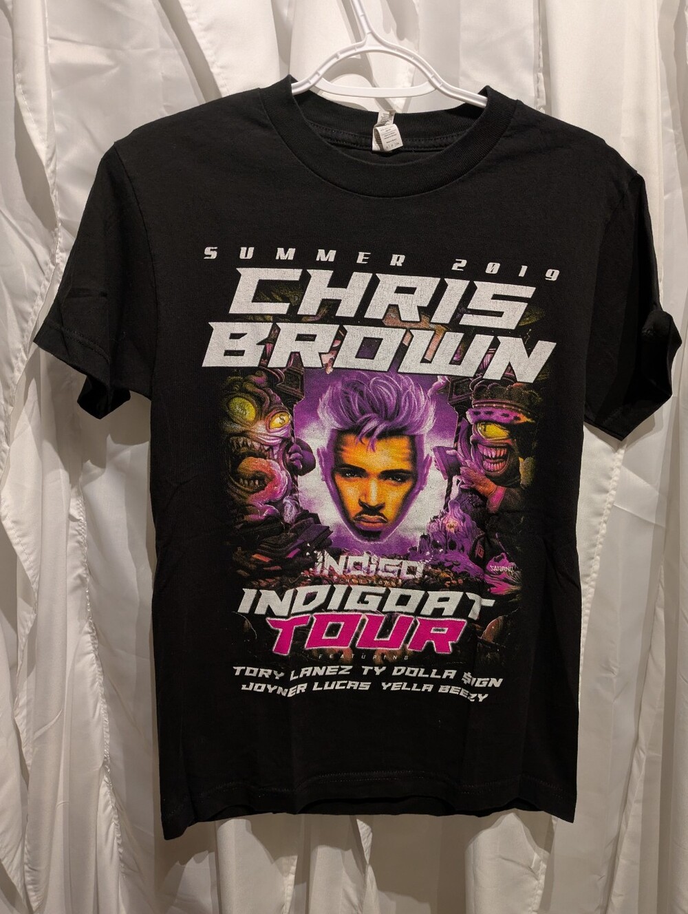 17 Chris Brown Summer 2019 IndiGOAT Tour Graphic T-Shirt - Size Small Black